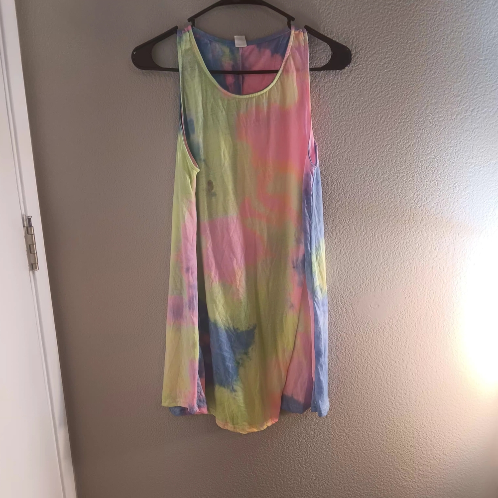 Multicolor Tie-Dye Sleeveless T-shirt